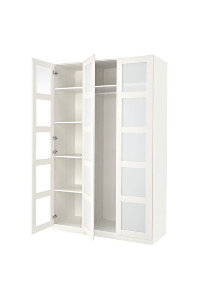 hobiurun PAX gardırop, beyaz-buzlu cam, 150x60x236 cm