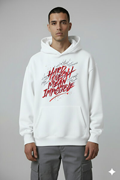 LORVEX Η δυσκολία δεν σημαίνει αδύνατο. Φούτερ Unisex με στάμπα Oversize.