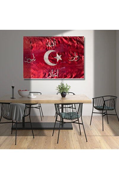 jupiterartwork Uv Digital Baskı 4mm Kırılmaz Cam Osmanlı Sancağı Türk Duvar Tablosu