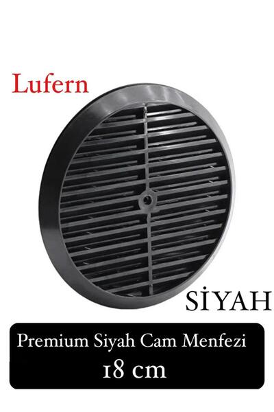 Lufern Aç Kapa Yalıtımlı Havalandırma Ayarlı 18cm Siyah Kapak Cam Menfezi Doğ...