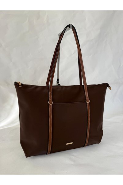 melecco Large Women's Shoulder Bag Stylish and Spacious Everyday Bag with Buckle Leather Strap Laptop Bag