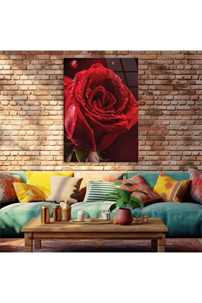 seninürünün Imprimare pe sticlă reală ROSE RED VISUALIZATĂ TABLOA DE STICLA S...