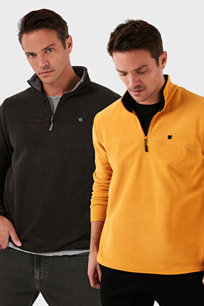Buratti Slim Fit Anti-Pilling Non-Pilling Bato Collar Raised 2-Pack Fleece Men's Polar 5906