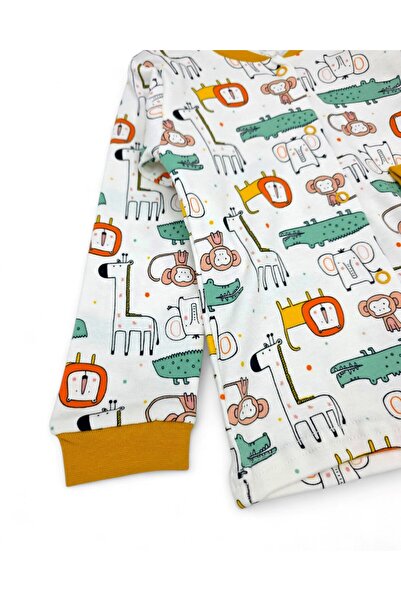 voyyo kids baby Baby Boy Animals Printed Seasonal 100% Cotton Snap-On Nightgown Pajama Set L 6-24 Months