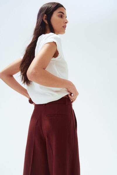 H&M Wide linen-blend trousers