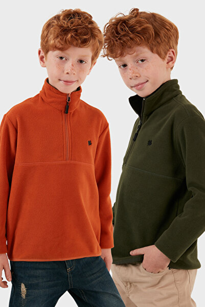 Lela Soft Textured Zippered Stand Collar Ribbed 2-Pack Fleece Children's Polar 5905002S2