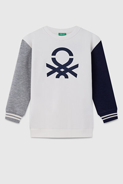 United Colors of Benetton Βαμβακερό λογότυπο Regular Fit Crew Neck Sweat Αγόρια SWEAT BNTB23300