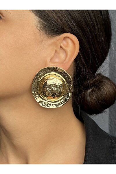 nunu takı Hat Gold Color Big Earrings