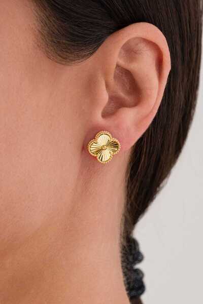 AcestesDesign Yonca Şans Model Parlak Lazer Kalemli Zarif Tasarım Altın Kapla...