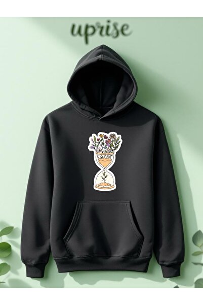 Vordevia Hanorac Kum Saati Flower cu imprimeu Cotton 3 Thread O supradimensionat