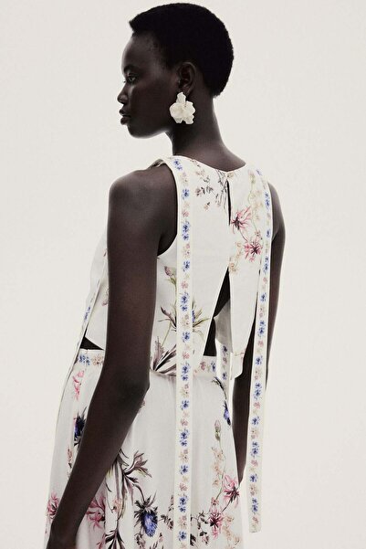 H&M Tie-strap linen-blend top