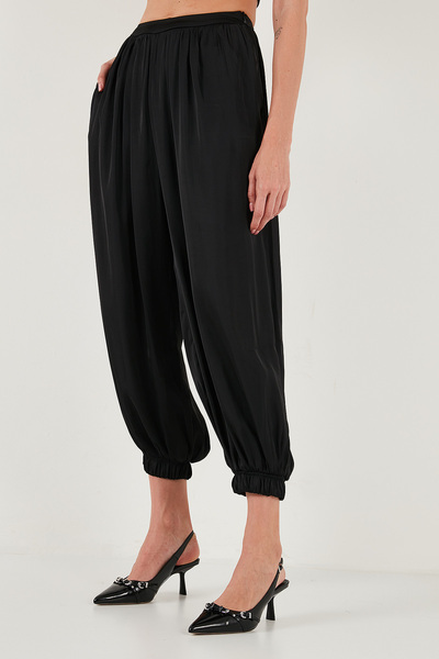 Lela Comfort Fit High Waist Elasticized Leg Satin Pants Pants 68351217