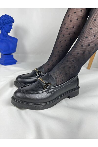 BESKAR Kb 803 Kuback Charcoal Skin Casual Women's Flat Shoes