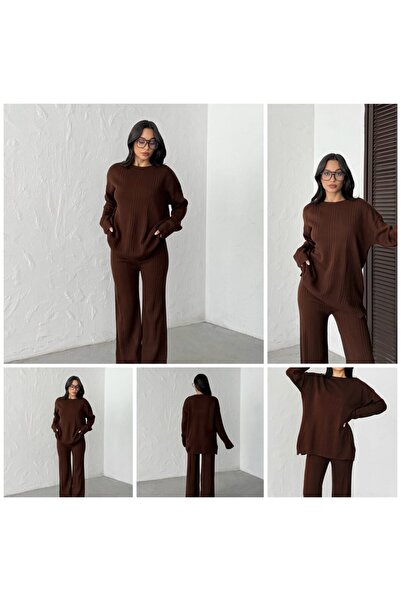 alenmoda Set de tricotaje pentru femei cu picioare largi