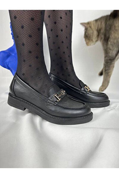 BESKAR Kb 802 Kuback Charcoal Skin Casual Women's Flat Shoes