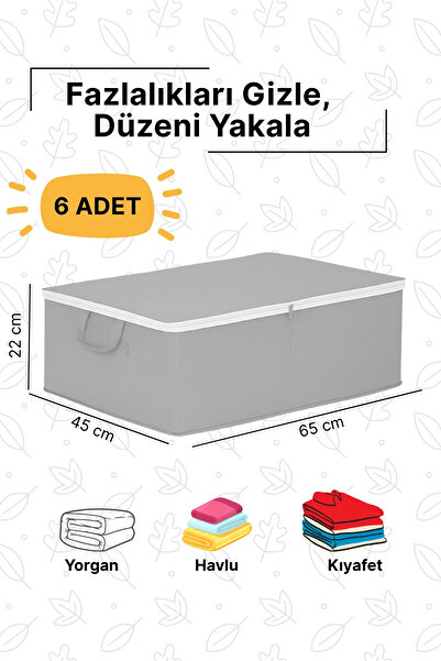 bersachef mutfak eşyaları 6-adet Büyük Boy baza ve çekyat hurç fermuarlı hurç Antrasit 65 x 45 x 22 cm organizer hurç