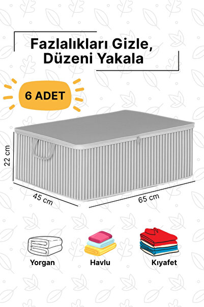 bersachef mutfak eşyaları 6-adet Büyük Boy baza ve çekyat hurç fermuarlı hurç Antrasit 65 x 45 x 22 cm organizer hurç