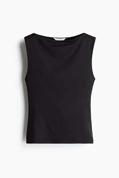 H&M Boat-neck microfibre top