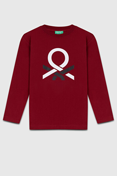 United Colors of Benetton Момчешка тениска с лого, памучна, с редовна кройка ...