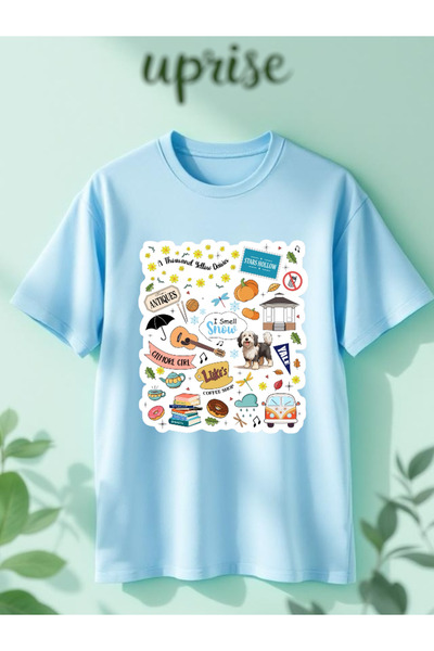 Vordevia Gilmore Girls Tricou Oversize din bumbac cu imprimeu de design