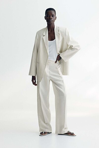 H&M Wide linen-blend trousers