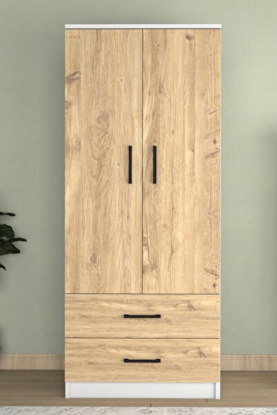 ANALİTİK MOBİLYA Point 2 Kapaklı 2 Çekmeceli Gardrop