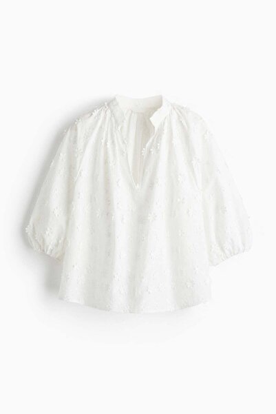 H&M Appliquéd cotton blouse