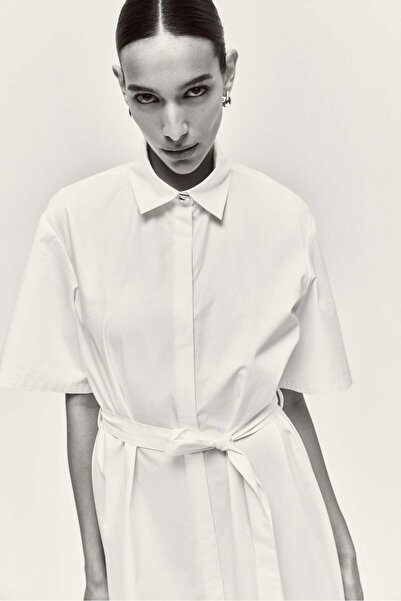 H&M Tie-belt twill shirt dress