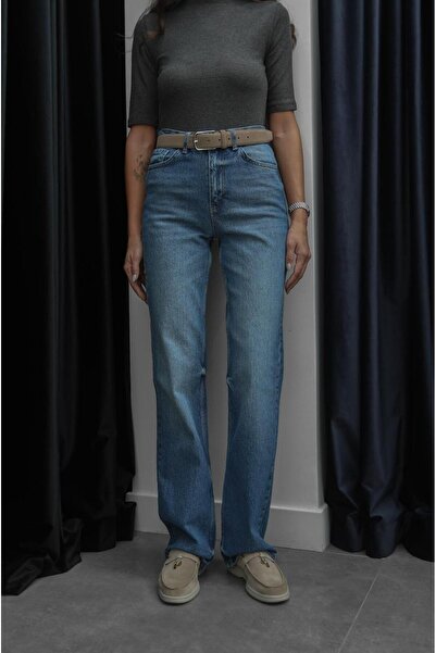 Havoş Világoskék egyenes szabású vintage farmer