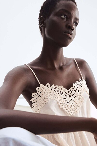 H&M Lace-trimmed strappy top