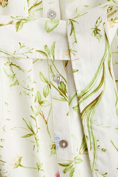 H&M Puff-sleeved poplin dress