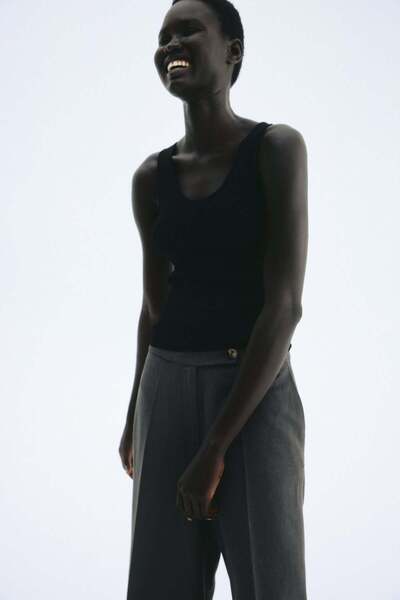 H&M Tailored linen-blend trousers