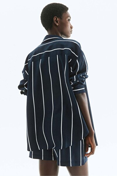 H&M Oversized linen-blend shirt