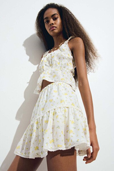 H&M Lace-detail mini skirt