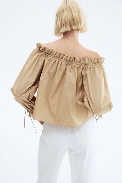 H&M Off-the-shoulder poplin blouse