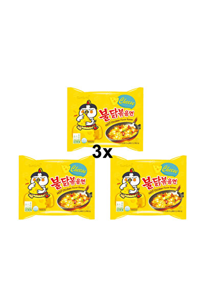 samyang buldak 3 Adet Cheese Hot Chicken Flavor Ramen 140gr.