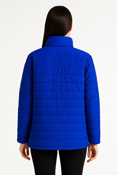 mzpkartan Women's Bomber Coat Jacket – Water Repellent Fabric, Quilted Lining, Zipper Closure, Winter – Saks Blue