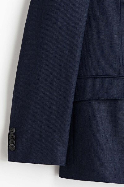 H&M Relaxed Fit Double-breasted linen-blend jacket