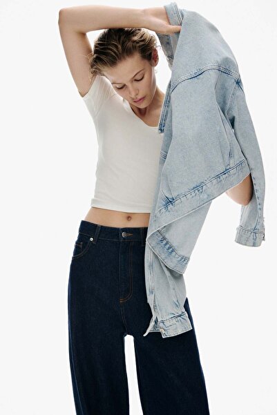 H&M Cropped scoop-neck T-shirt