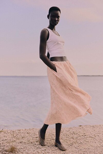 H&M Long jacquard-weave skirt