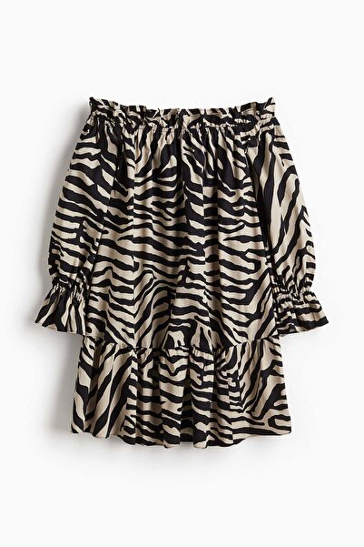 H&M Off-the-shoulder poplin dress