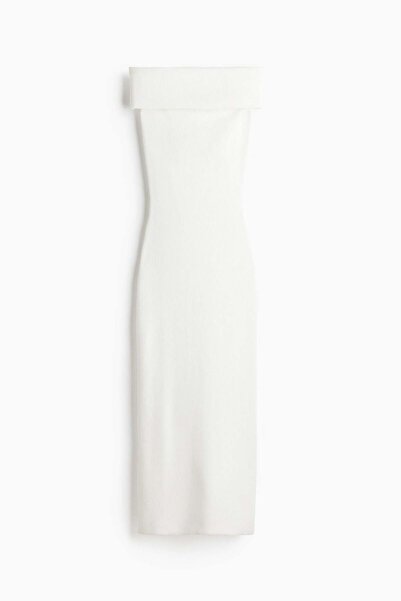 H&M Ribbed off-the-shoulder dress