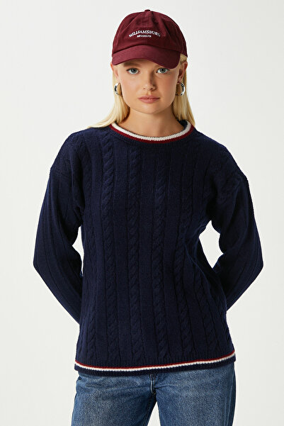 Ritnice College Themed Navy Blue Knit Sweater