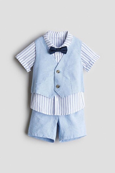 H&M 4-piece linen-blend dressy set