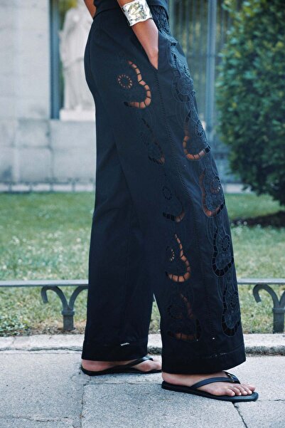 H&M Broderie anglaise trousers