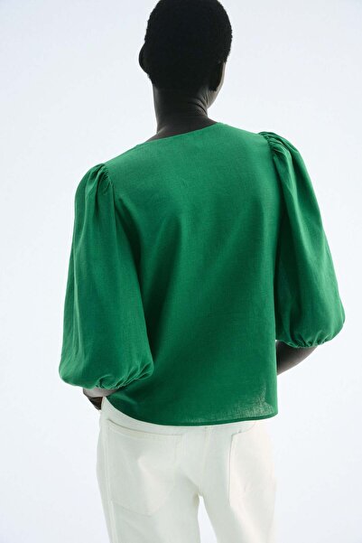 H&M بلوزة من مزيج الكتان