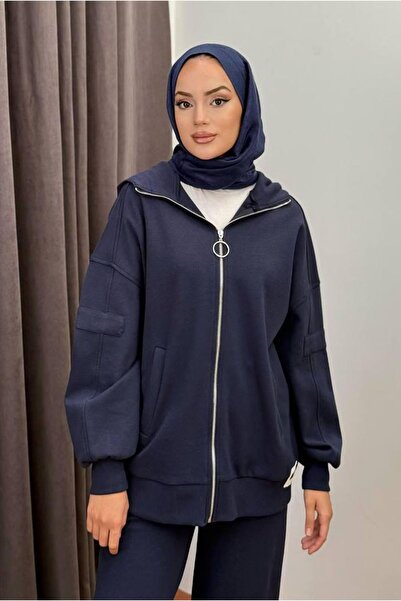 Moda Rosa 26K2272 - LACİVERT - CEKETİ ARMALI ÜÇ İPLİK İKİLİ TAKIM