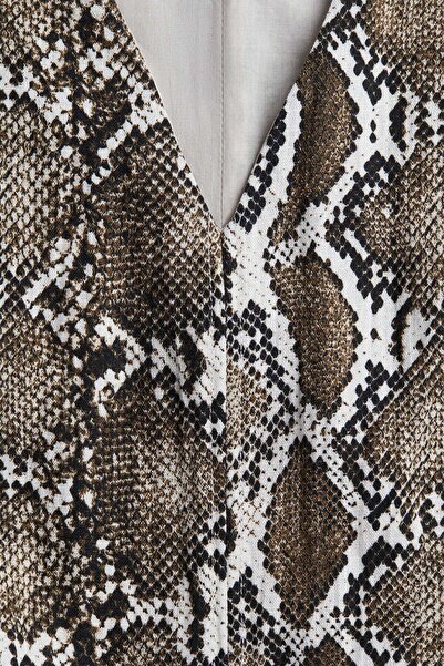 H&M فستان قصير بفتحة رقبة على شكل حرف V