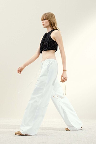 H&M Embroidered canvas waistcoat