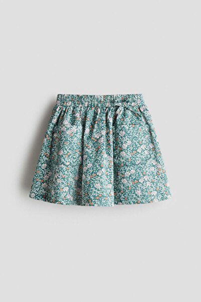 H&M Floral-print poplin skirt